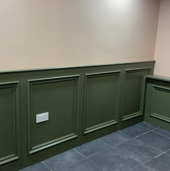 Custom wall paneling installed in a Dublin home