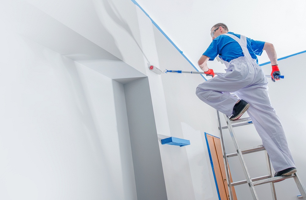 Professional painter working on a Dublin home interior
