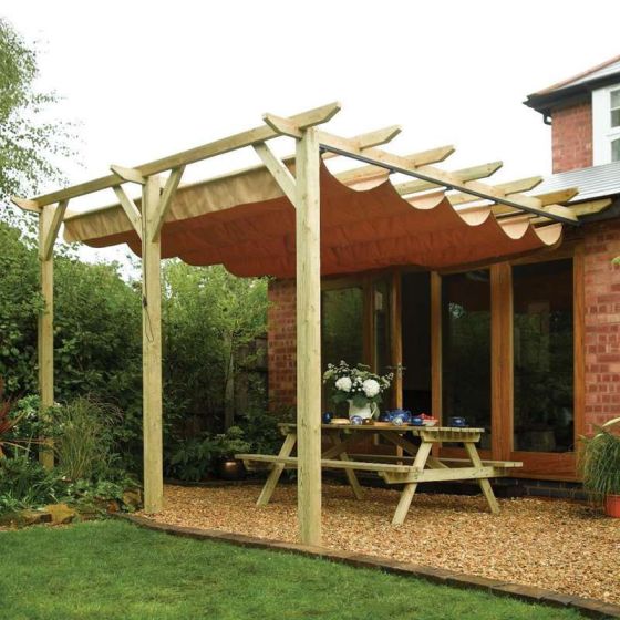 Custom wooden pergola installed in North Dublin garden