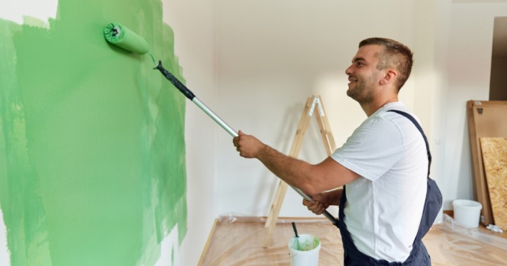 Professional house painter working on a Dublin home interior