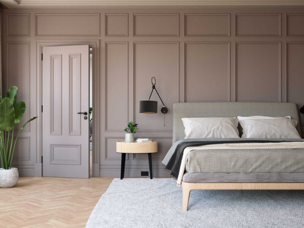 Custom bedroom wall panels installed in a Dublin home