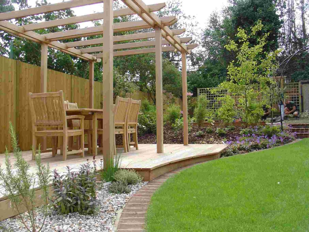 Wooden pergola installed in a Dublin garden